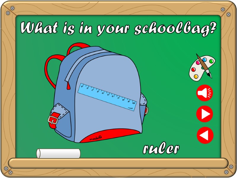 What is in your schoolbag? ruler